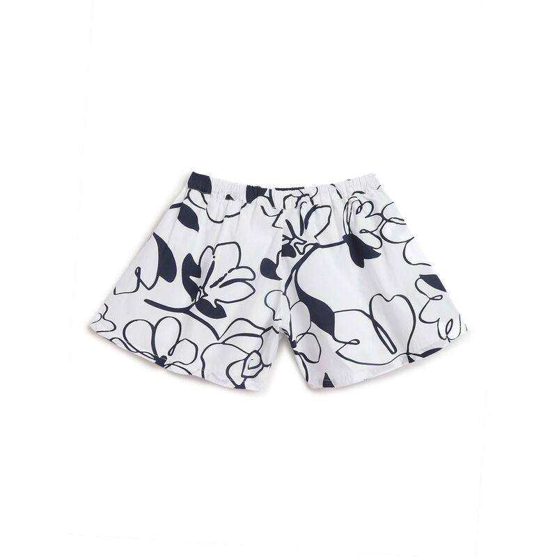Girls White and Blue Printed Shorts image number 1